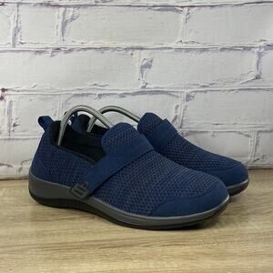 Orthofeet Quincy Stretch 823 Women's 10.5 X-Wide 2E Blue Slip On Comfort Shoes